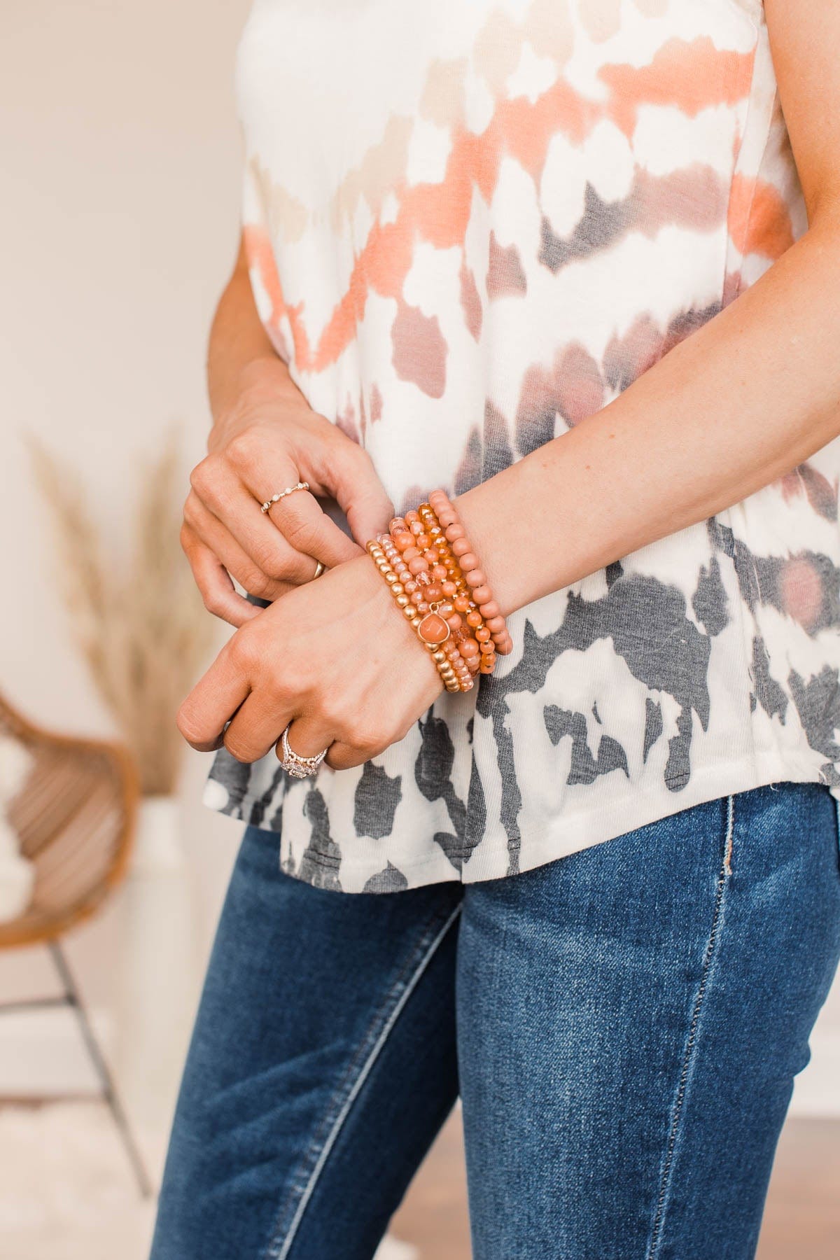 Telling Stories Gold Bracelet Set- Peach