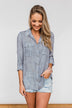 Let Me Adore You Button Down Top- Blue
