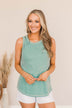 Good Things Take Time Pocket Tank Top- Teal