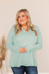 Thank Me Later Ribbed Knit Top- Aqua