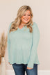 Thank Me Later Ribbed Knit Top- Aqua