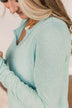 Thank Me Later Ribbed Knit Top- Aqua