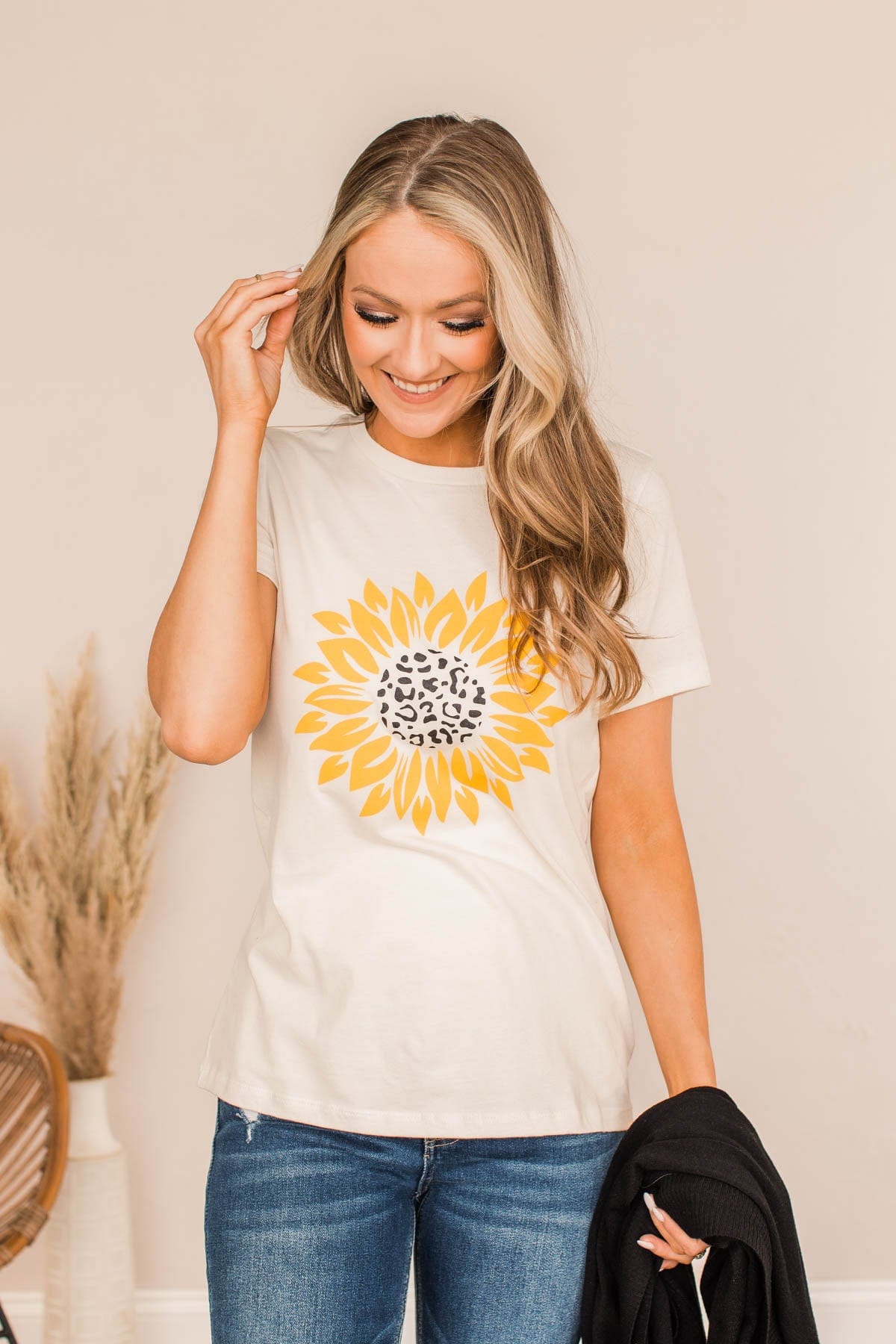 Bright Sunshiny Day Printed Top- White