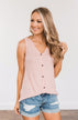 A Day To Remember V-Neck Tank Top- Dusty Peach