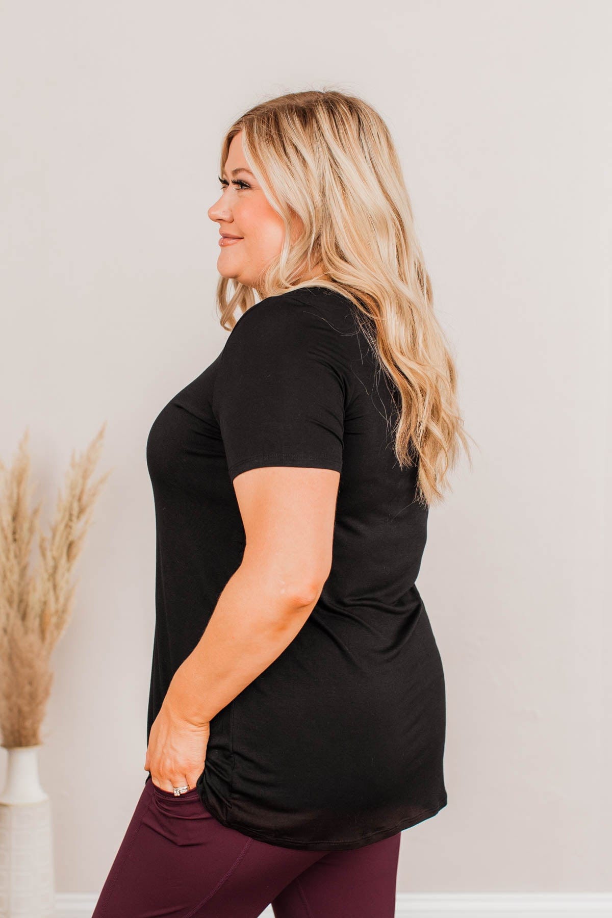 Never Gonna Stop Short Sleeve Top- Black