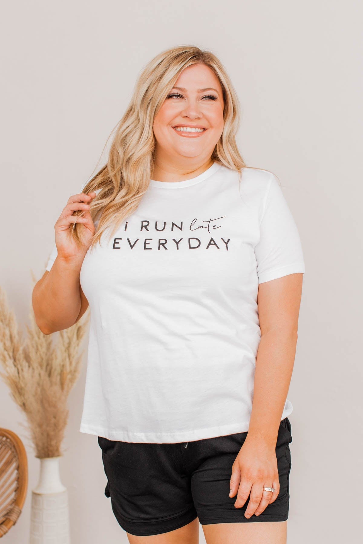 "I Run Late Everyday" Graphic Tee- White