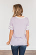 Looking Lovely Varsity Stripe Top- Lilac