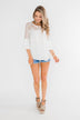 Right Beside Me Lace & Ruffles Top- Ivory