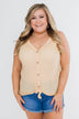 Everyday Button Tie Tank Top- Dusty Yellow