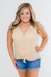 Everyday Button Tie Tank Top- Dusty Yellow