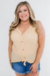 Everyday Button Tie Tank Top- Dusty Yellow