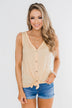 Everyday Button Tie Tank Top- Dusty Yellow