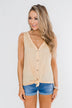 Everyday Button Tie Tank Top- Dusty Yellow