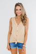 Everyday Button Tie Tank Top- Dusty Yellow