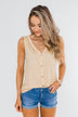 Everyday Button Tie Tank Top- Dusty Yellow