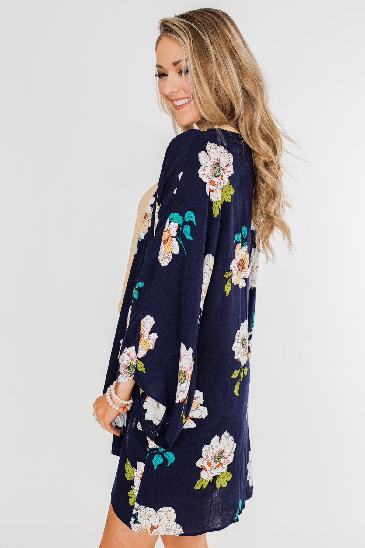 Botanical Floral Kimono- Navy – The Pulse Boutique