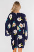 Botanical Floral Kimono- Navy