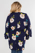 Botanical Floral Kimono- Navy