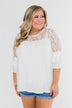 Right Beside Me Lace & Ruffles Top- Ivory