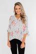 Show You Off Polka Dot & Floral Top- Ivory