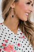 Dangle Hoop & Black Stone Earrings- Gold