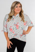 Show You Off Polka Dot & Floral Top- Ivory