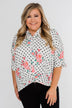 Show You Off Polka Dot & Floral Top- Ivory