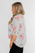Show You Off Polka Dot & Floral Top- Ivory