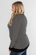 So Much In Common Striped Pocket Top- Black