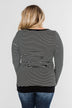 So Much In Common Striped Pocket Top- Black