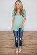 Enough for You Criss Cross Top ~ Mint