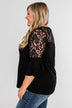 Right Beside Me Lace & Ruffles Top- Black