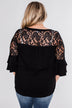 Right Beside Me Lace & Ruffles Top- Black