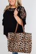 Carry-All Reversible Tote- Leopard Print & Brown