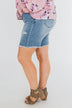Celebrity Pink Frayed Hem Bermuda Shorts- Light Wash