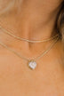 2 Tier Heart of Stone Necklace- Rose Gold
