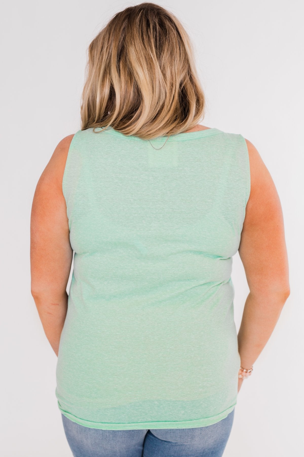 Everyday Button Tie Tank Top- Mint