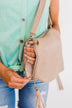 Side Zipper & Tassel Purse- Light Beige