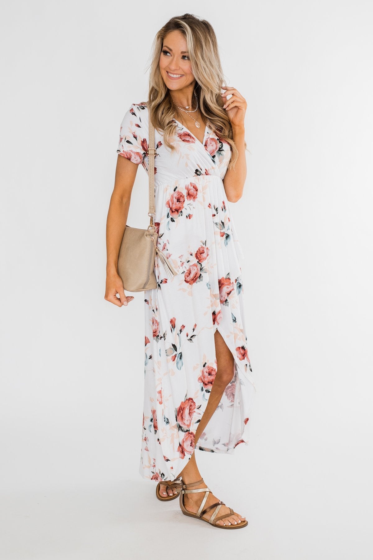 Side Zipper & Tassel Purse- Light Beige