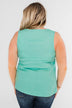 Meant To Be Mine Button Tank Top- Mint Blue