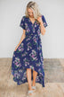 Summer Blues Floral Hi-Lo Dress