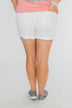 Cinched Waist Shorts- White
