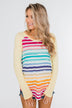 Waves of Color Striped Color Block Top- Yellow