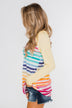 Waves of Color Striped Color Block Top- Yellow