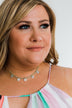Pretty Little Circle Charm Necklace- Blue