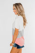 By My Side Criss Cross Color Block Top- Ivory, Grey, Pink