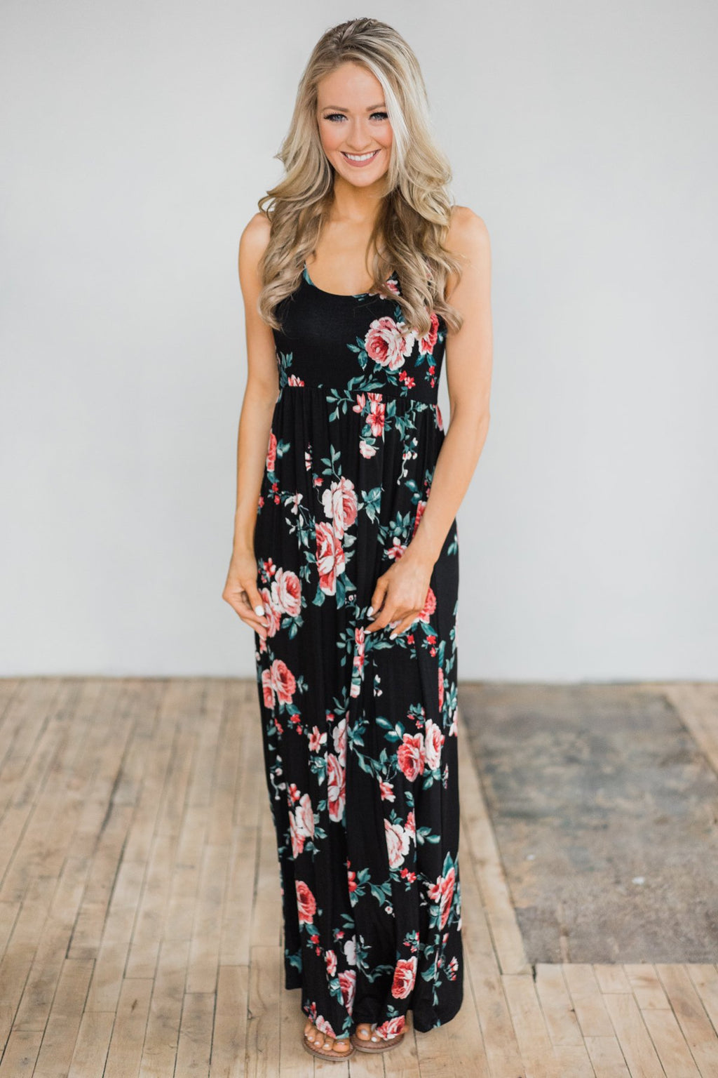 floral maxi dress size 18 Midnight Dances Black Floral Maxi Dress