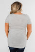 Knot This Time Striped Top- Heather Grey