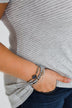 Oval & Stone Bracelet Set- Grey