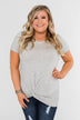 Knot This Time Striped Top- Heather Grey
